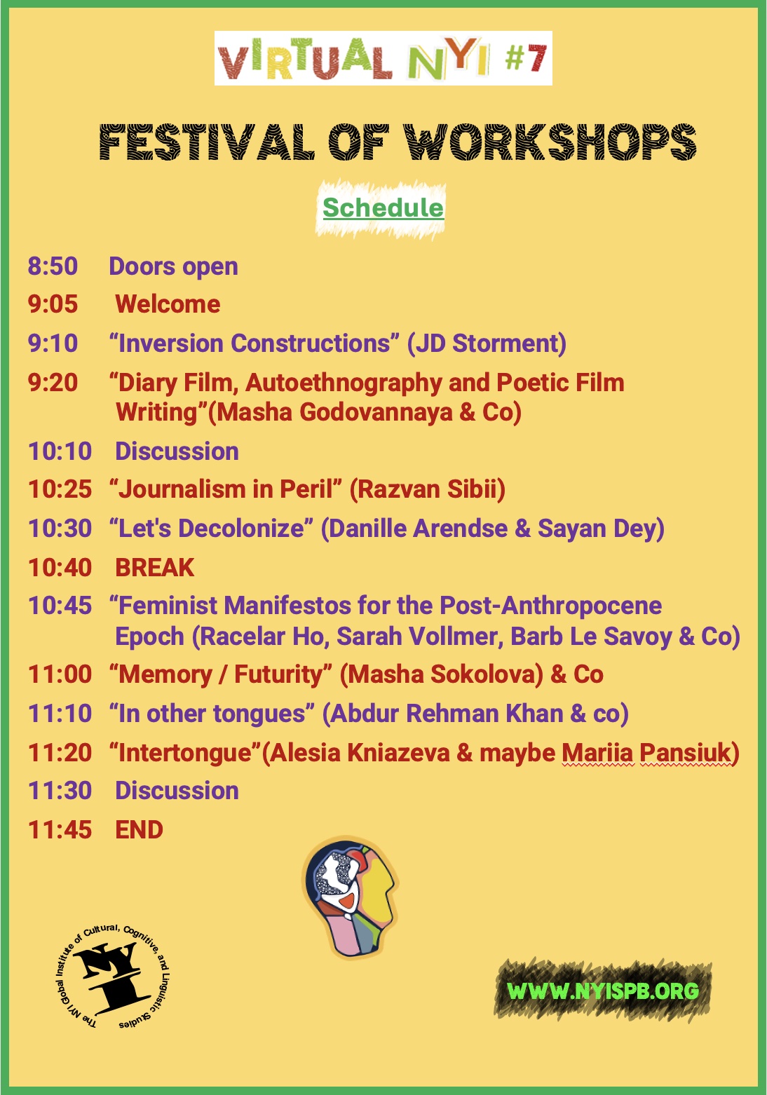 Festival of Workshops Schedule